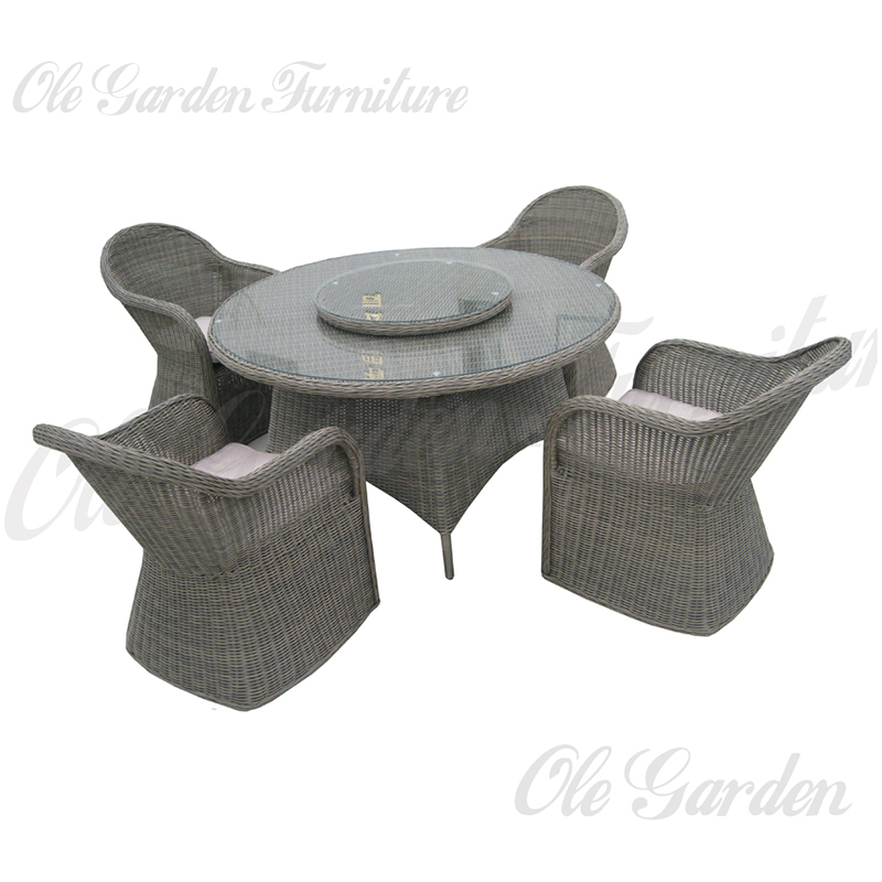 YL-101 5件套圆形户外餐桌椅套装