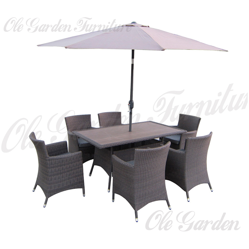 YL-103 户外 8 件套餐具,带钢制花园伞