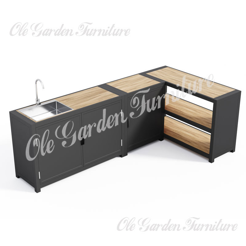 AL3047 JULIAN 铝制 3 件户外厨房烧烤储物柜套装 AL3047 JULIAN 铝制 3 件户外厨房烧烤储物柜套装