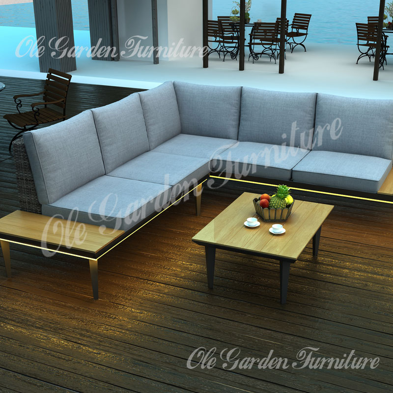 ALSET 3146 VIVIENNE 3件套户外沙发套装,带编织藤条靠背